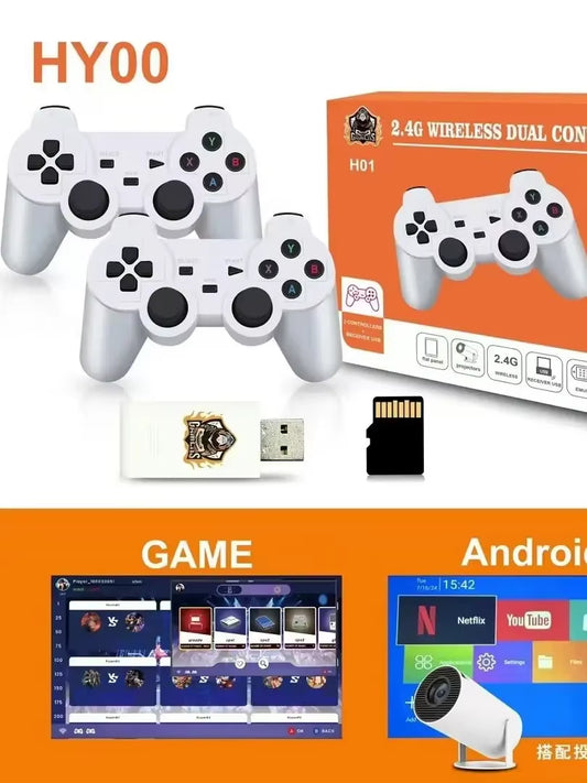 Retro Video Game Consoles Portable Intelligent 4K 1080P Projector Remote Control Mini Android Home for N64 Game Box